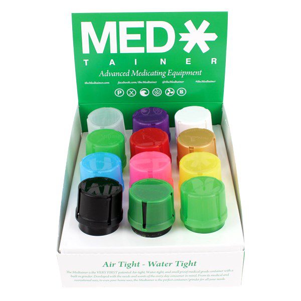 BLACK MEDTAINER Like Storage Container w/ Built-In Grinder Air & Water Tight 